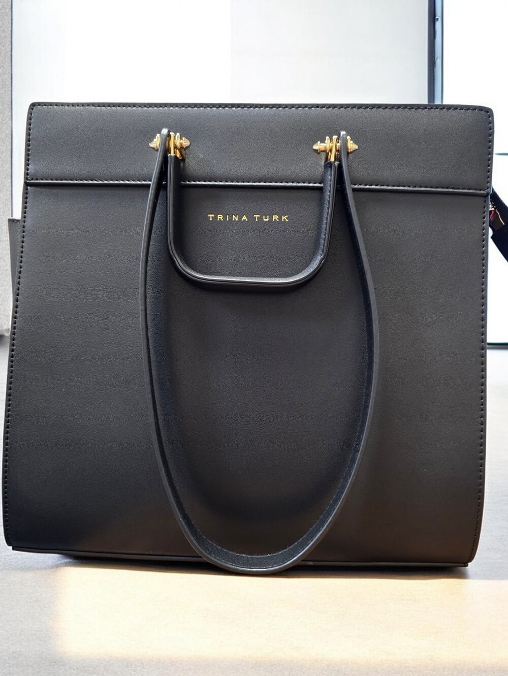 Trina Turk Black Tote with Gold Hardware